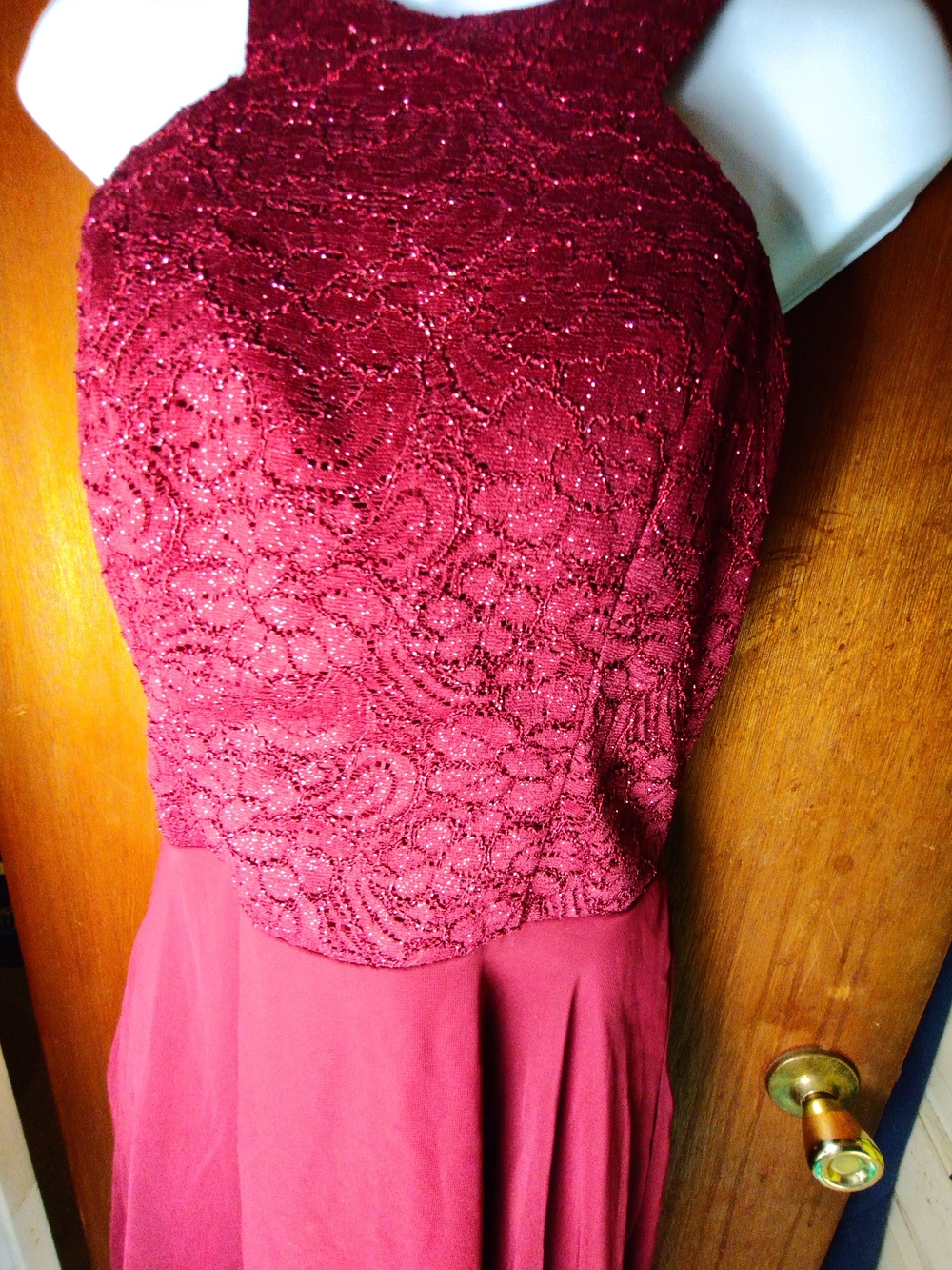 "Speechless" Elegant Burgundy Lace Dress